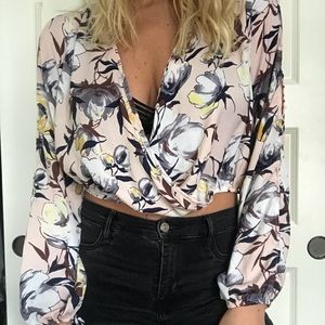 Floral Cut Out Blouse- M